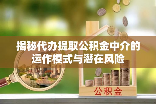 尚志揭秘代办提取公积金中介的运作模式与潜在风险