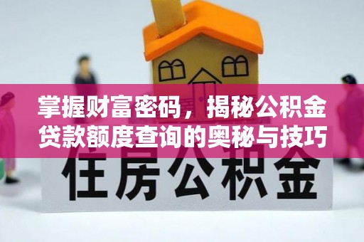 尚志掌握财富密码，揭秘公积金贷款额度查询的奥秘与技巧