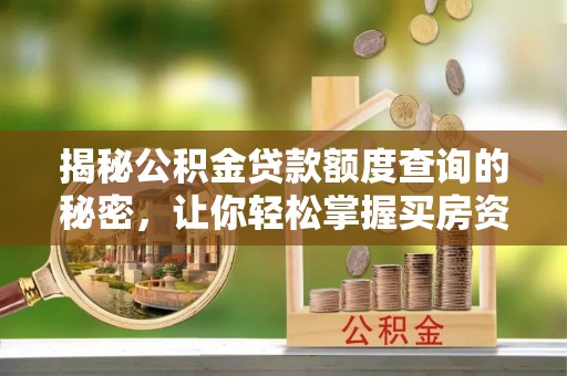 尚志揭秘公积金贷款额度查询的秘密，让你轻松掌握买房资金规划